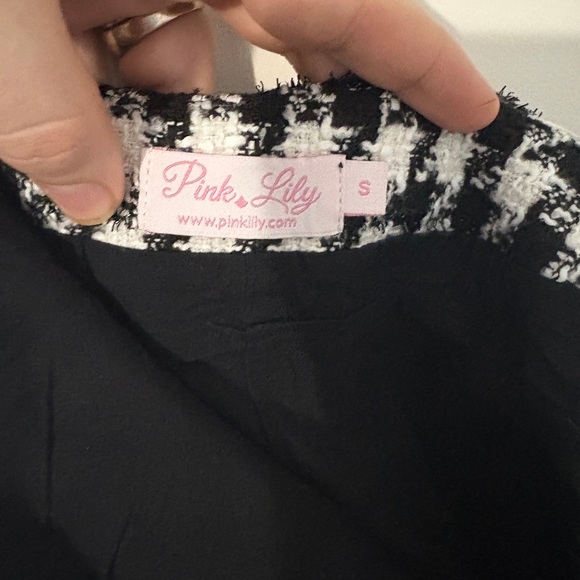 Pink Lily Black and White Houndstooth Mini Skirt - Picture 4 of 5